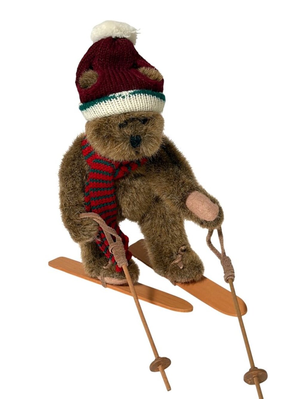 Russ Berrie Mogul Skiing Bear plush Stuffed ANimal Doll Toy 7 in Tall Skiis Pole